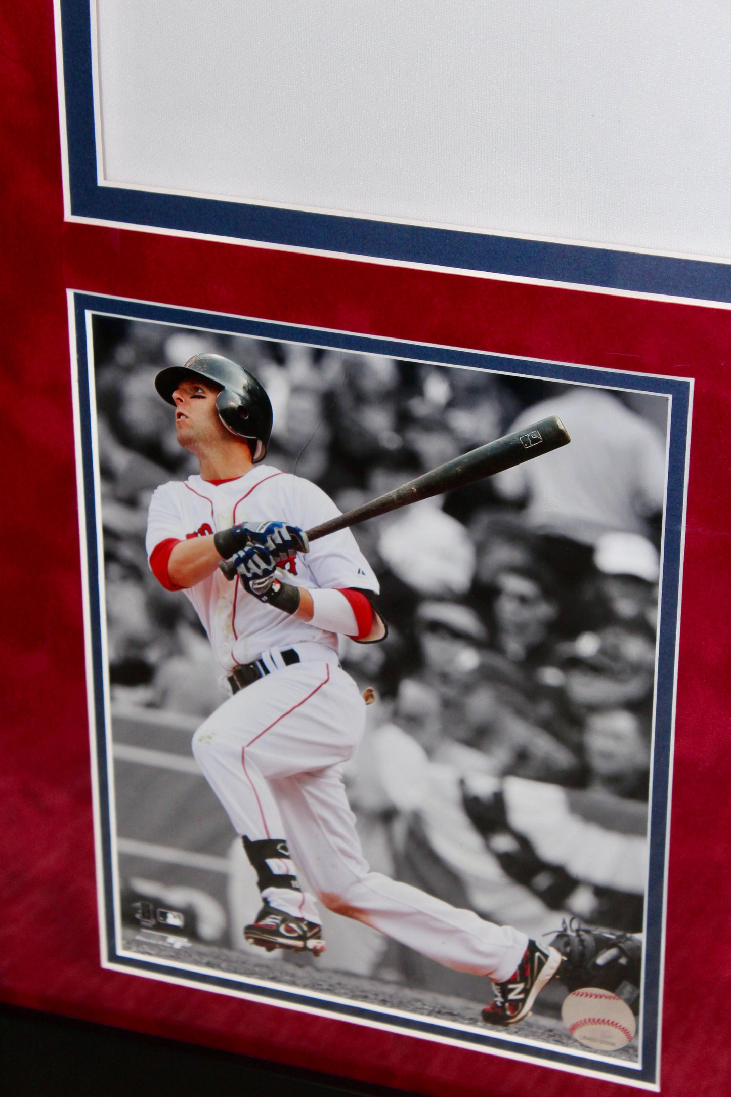 Dustin Pedroia Signed and Framed Jersey with Action Photos (38x46)
