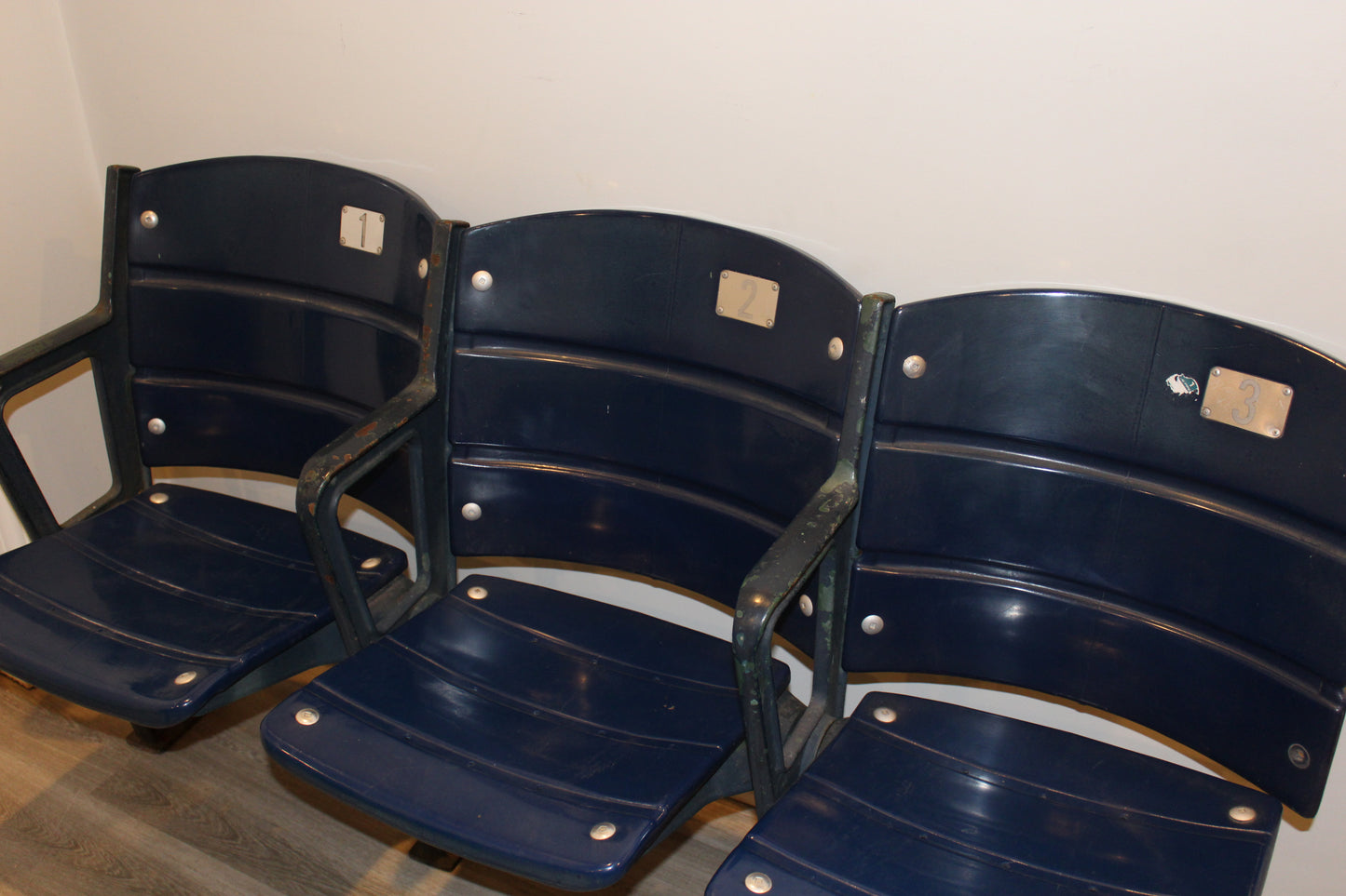 Set of Three 2013 World Series Game-Used Fenway Park Box Seats (55x22x30)