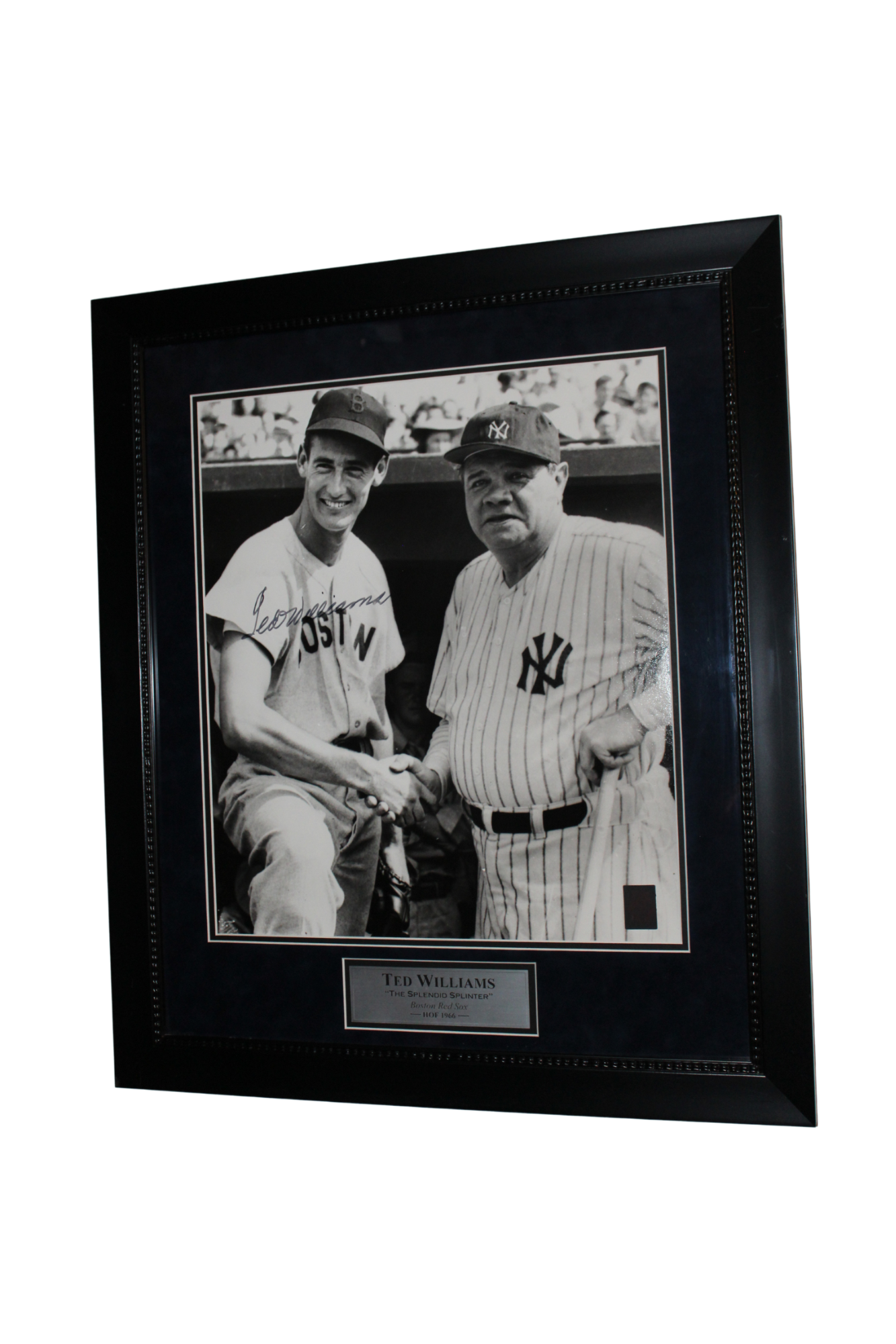 Ted Williams Signed 24x28 Framed Photograph with Babe Ruth – Featuring "The Splendid Splinter"