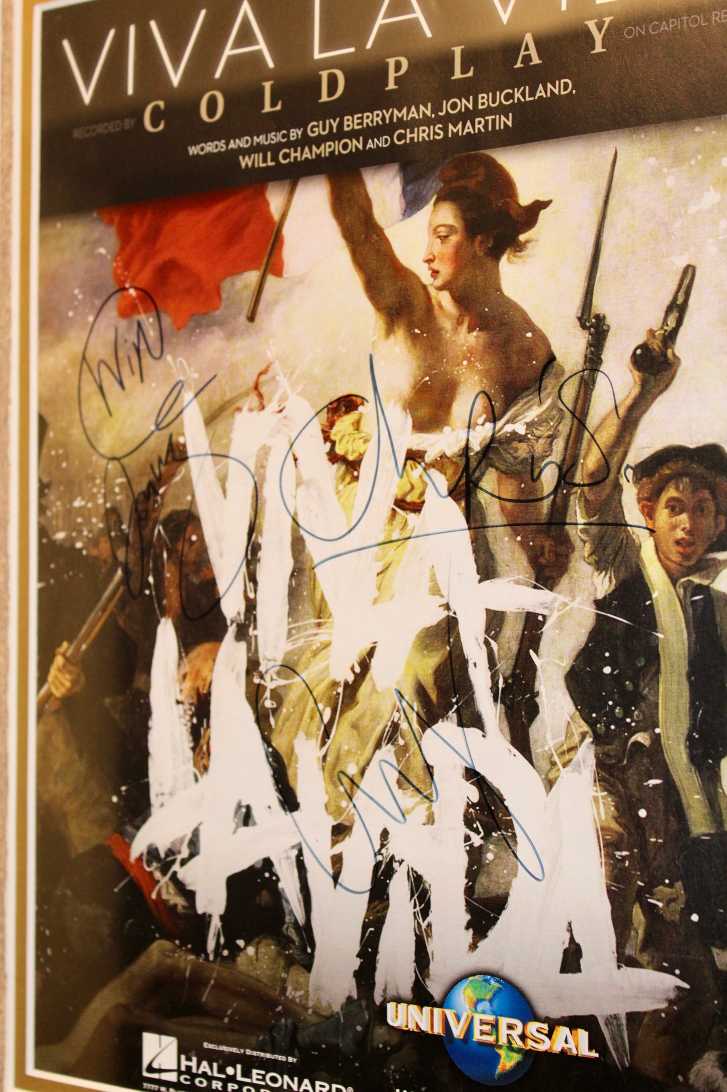 Signed and Framed Coldplay "Viva La Vida" Picture 18x34