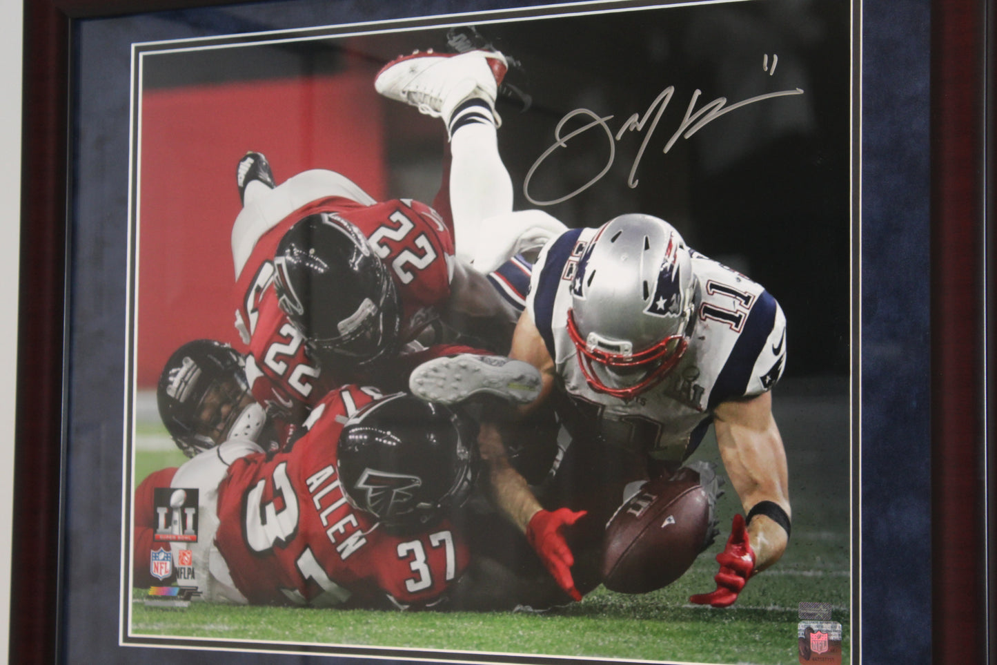 Julian Edelman Signed and Framed "The Catch" Picture (28x24)