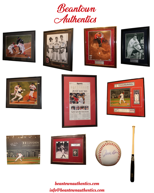 100% AUTHENTIC Red Sox Bundle Signed Pictures, Baseballs, and Baseball Bats