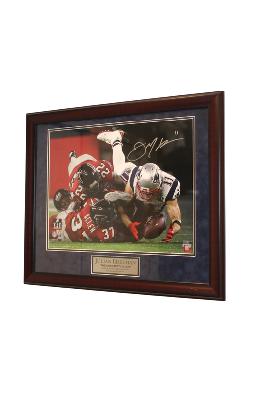 Julian Edelman Signed and Framed "The Catch" Picture (28x24)