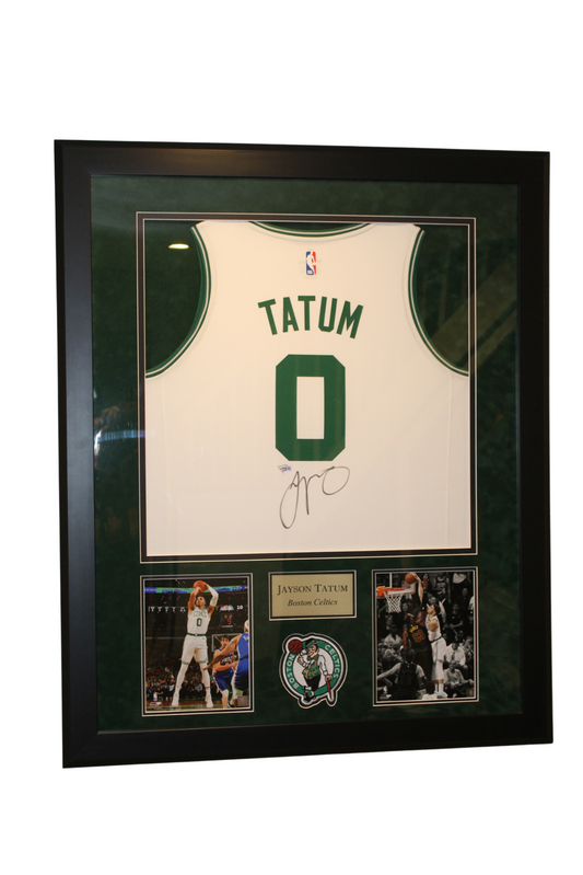 Framed and Signed Jayson Tatum Celtics Jersey 38x46