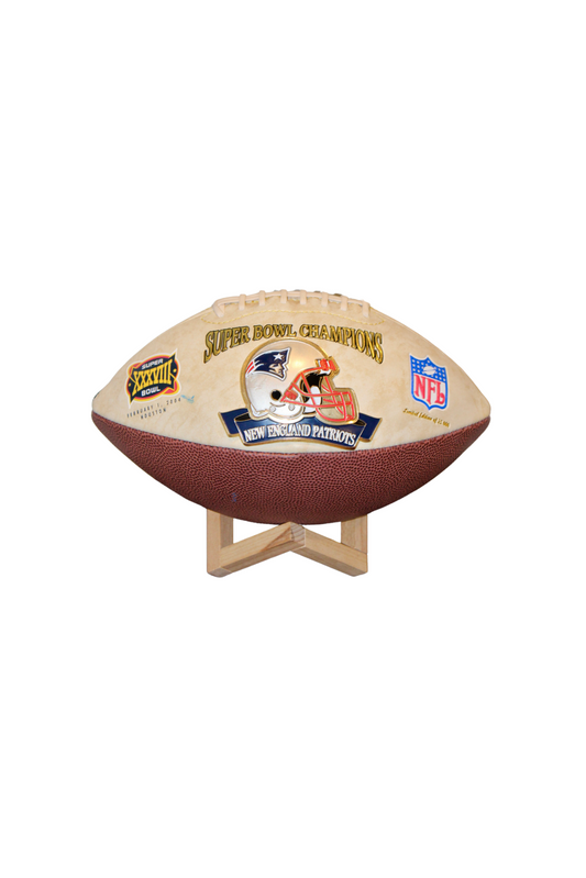 Limited Edition New England Patriots Super Bowl XXXVIII Commemorative Football (#160/1000)