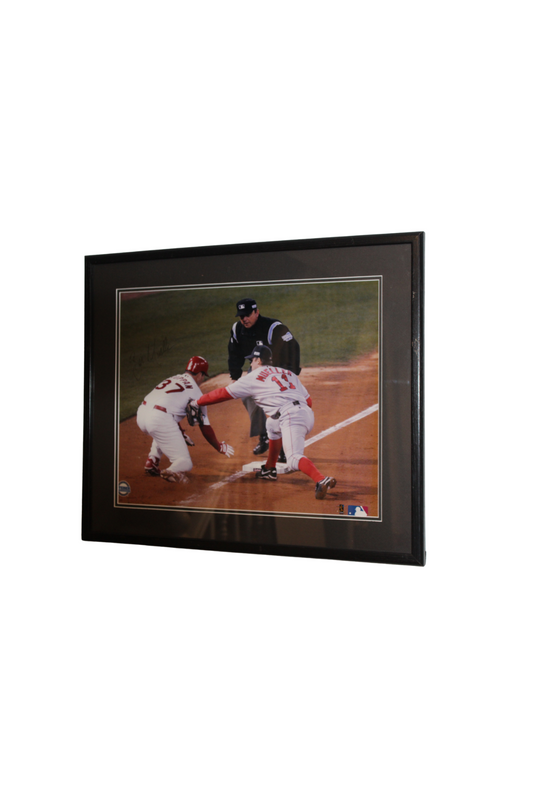 Bill Mueller Signed 26x22 Framed Photo Kevin Suppan Pick-Off Play (2004 World Series)