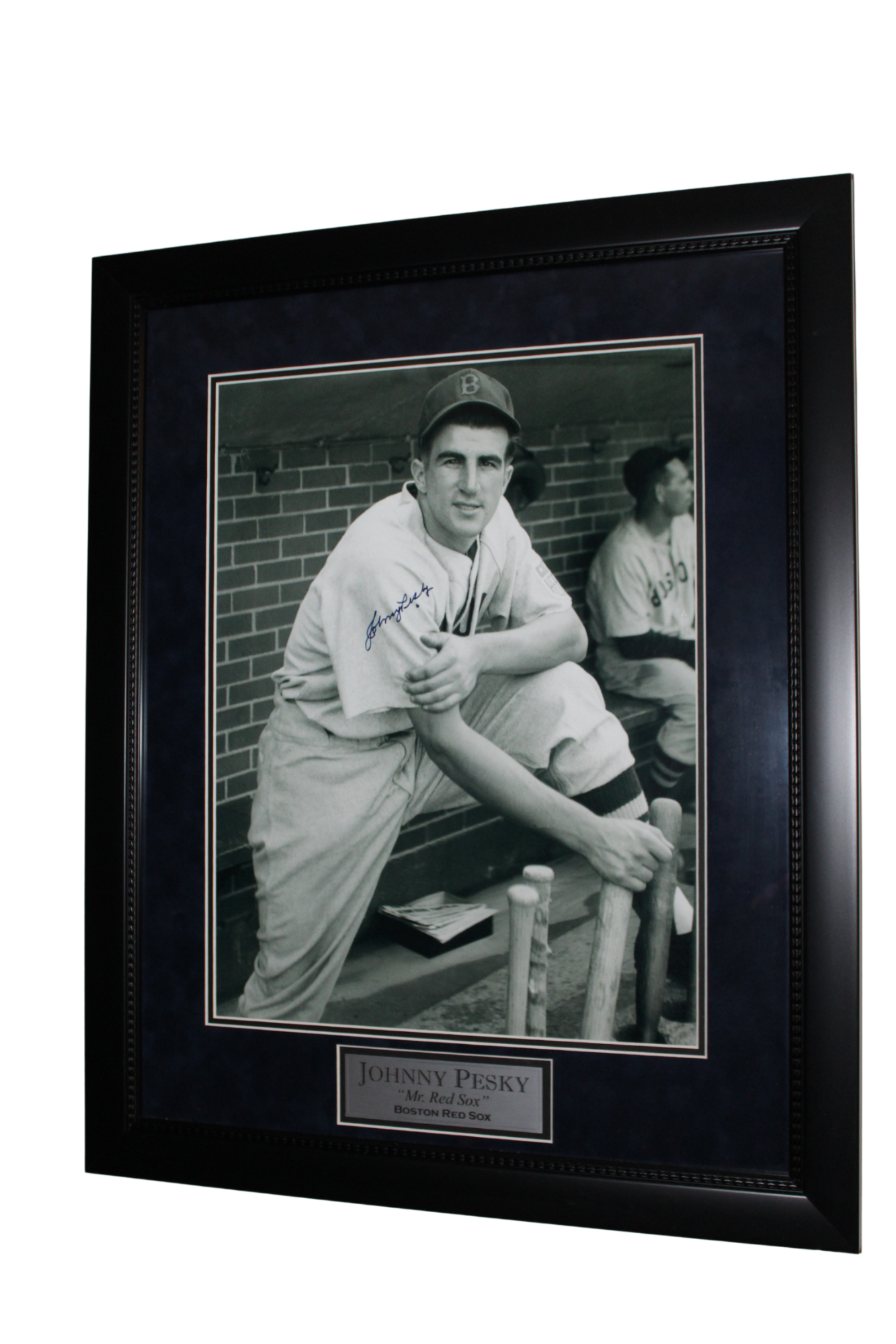 Signed and Framed Johnny Pesky Autographed Picture 24x30